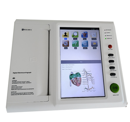 12 van het het Elektrocardiogramelectrocardiogram van de kanaalmonitor het Registreertoestelecg Machine met Analysator