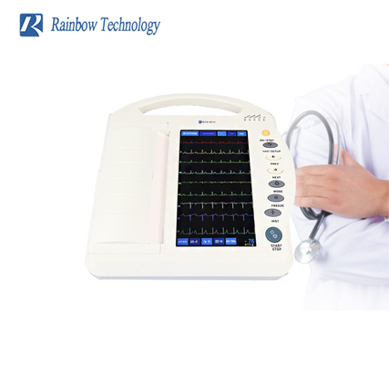 Digitale 10,1 Duim 12 Kanaalecg Machine Electrocardiograma met Printer For Hospital