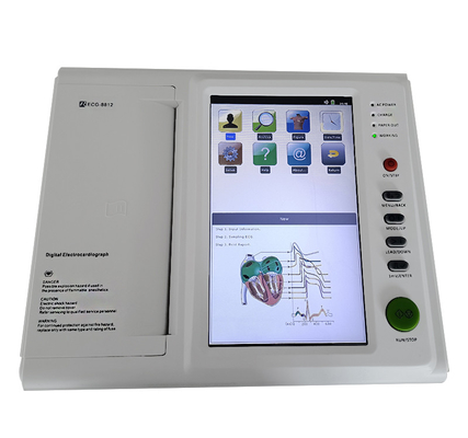 Ziekenhuis 12-kanaal EKG-machine ECG-8812 Touch Screen 12 Lead-elektrokardiografie