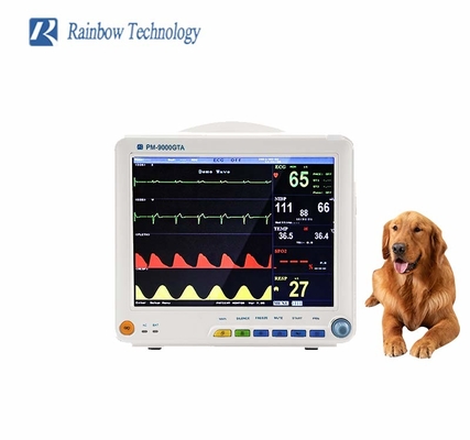 6 parameters 12. 1“ Veterinaire Geduldige Monitor van TFT voor Hondenkatten Controle