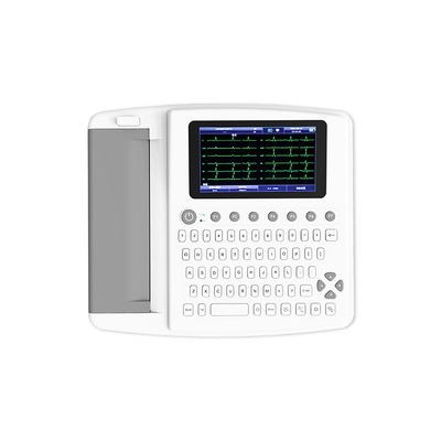 12 Leads 7 inch Analoog Recording Medische EKG Machine Met Real Time Data Transfer