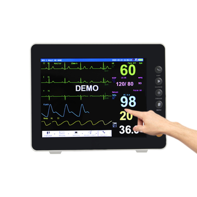 8 uur levensduur Multiparameter patiëntmonitor voor EKG/ HR/ RESP/ SPO2/ NIBP/ Temp