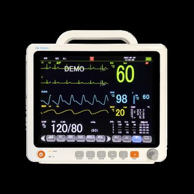 Draagbare 12,1 inch multiparameter patiëntmonitor met touchscreen en kleuren LCD-scherm voor ECG/HR/RESP/SPO2/NIBP/Temp Monitoring