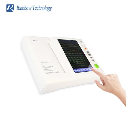 Warm te verkopen 10 inch touchscreen ecg machine 12 leidingen 12 kanaal ecg apparaat