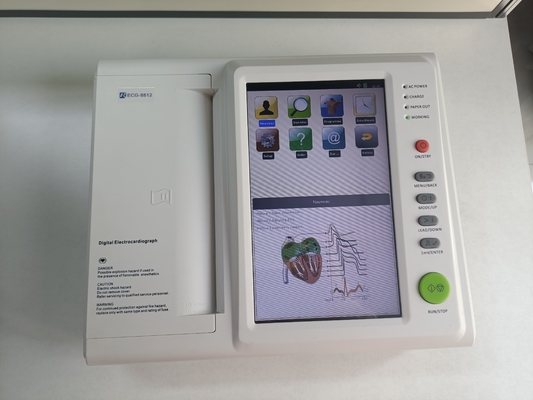 Medisch 12 Lead Portable 10 inch Touch Screen 6 Channel Support Ecg Monitor