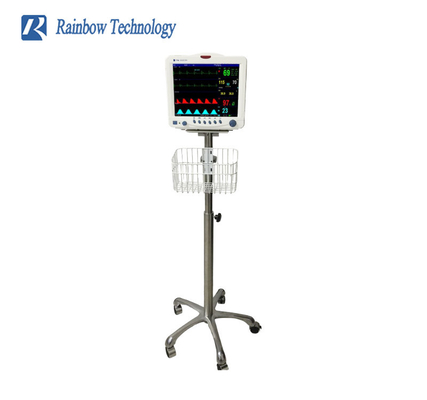 Multi-parameter ICU Patiënt Monitor Prijs Ziekenhuis Medisch Patiënt Monitor Mobiele Stand Verplaatsbare karretje