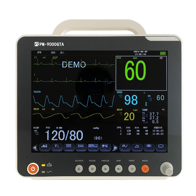 Multi-parameter patiënt monitor met EKG Resp SpO2 Nibp Temp en verplaatsbare stand OEM beschikbaar