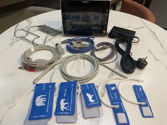 ECG ICU Multi-parameter Patiënt Draagbare Monitor Ziekenhuisapparatuur Facultatief ETCO2 Dierversie