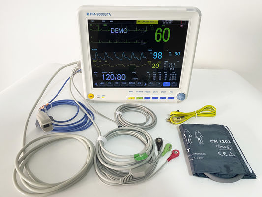 12,1 inch draagbare multi-parameter patiëntmonitor met trolleybeugel en ingebouwde Li-ion batterij voor ziekenhuis ICU