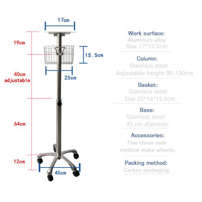 Hospitaal Monitoring Instrument Trolley Fabrieksvoorziening voor Patient Monitor Machine