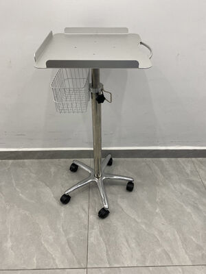Draagbare verstelbare roestvrij staal aluminium legering ziekenhuis trolley/karretje 5 kastors 1 plank Modern ontwerp voor ECG machines Clinic