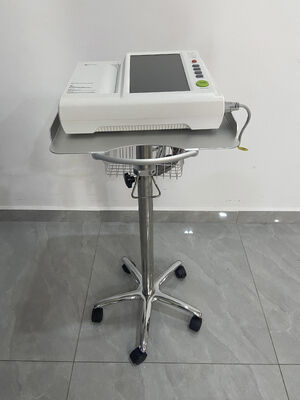 Draagbare verstelbare roestvrij staal aluminium legering ziekenhuis trolley/karretje 5 kastors 1 plank Modern ontwerp voor ECG machines Clinic