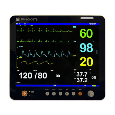 Portable 15-Inch Screen Patient Monitor Vital Signs Multi Parameter Optional Etco2 Patient Monitor