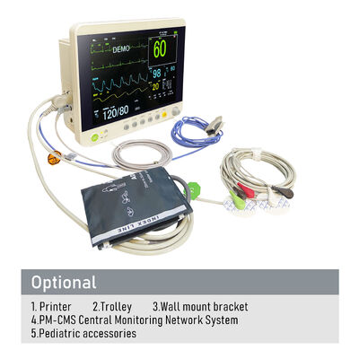 Bij het bed Vital Signs Draagbare multi-parameter monitor met 12,1 inch scherm