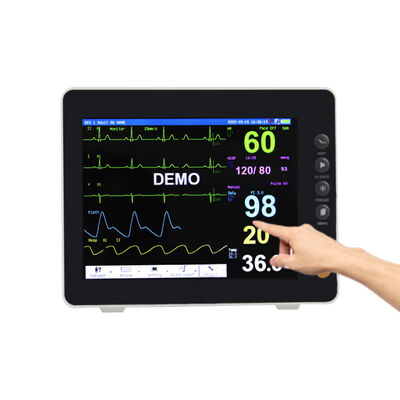 8-inch kleurenscherm TFT multi-parameter patiëntmonitor met ISO-certificering en compatibiliteit met trolley/wandmontage